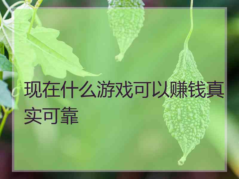 现在什么游戏可以赚钱真实可靠