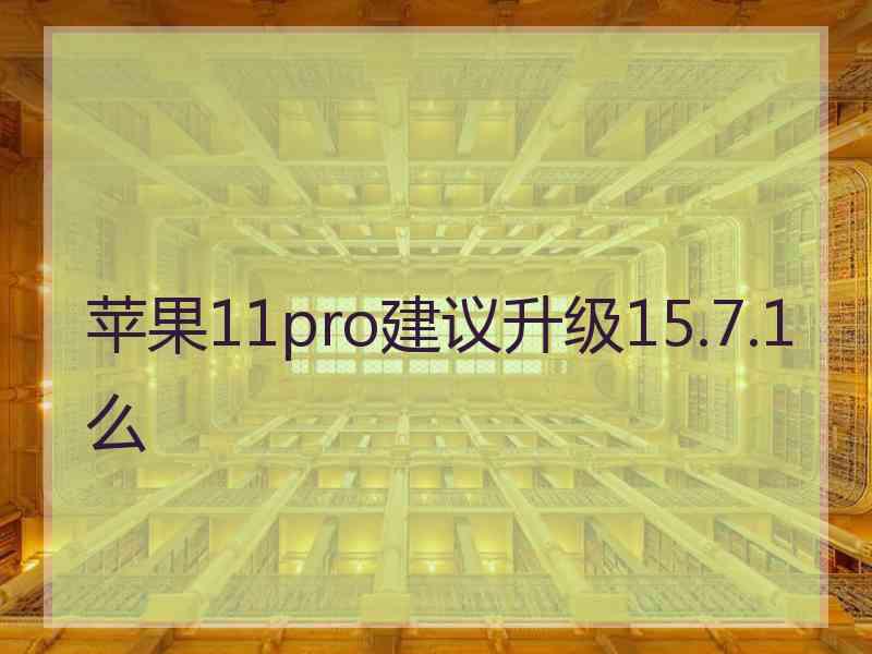 苹果11pro建议升级15.7.1么