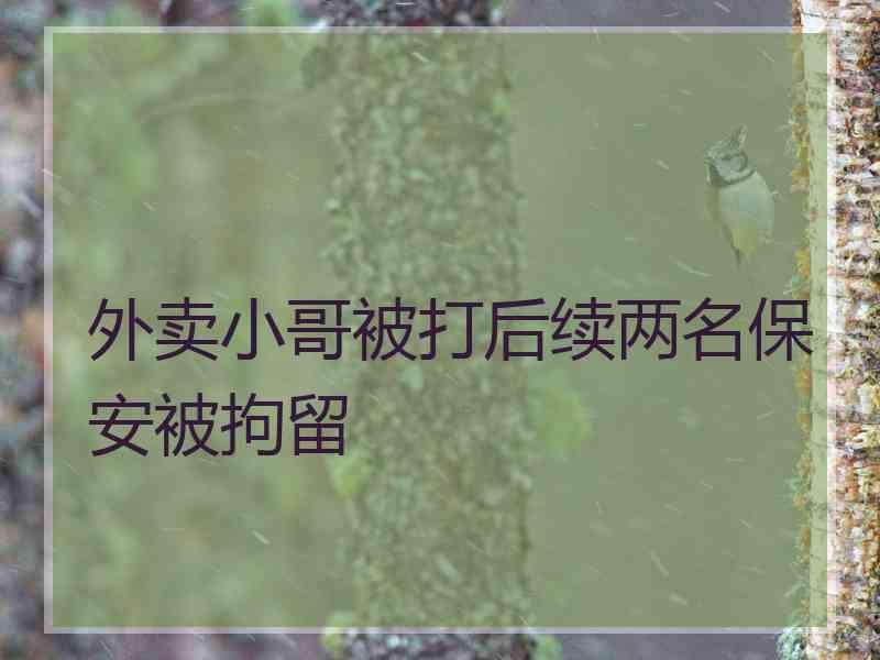 外卖小哥被打后续两名保安被拘留