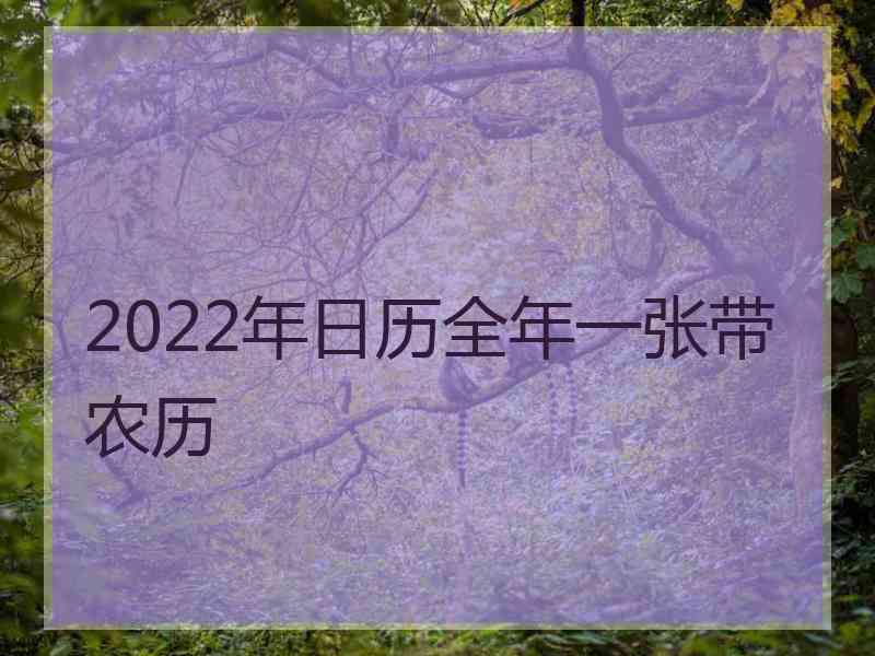 2022年日历全年一张带农历