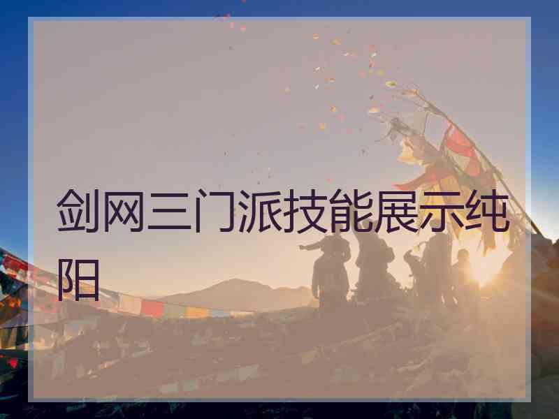 剑网三门派技能展示纯阳