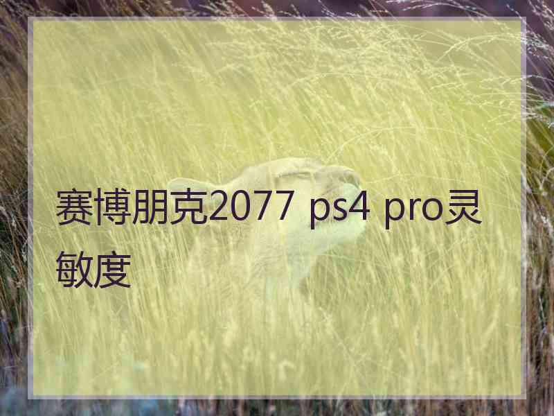 赛博朋克2077 ps4 pro灵敏度