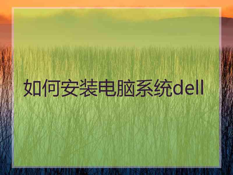 如何安装电脑系统dell