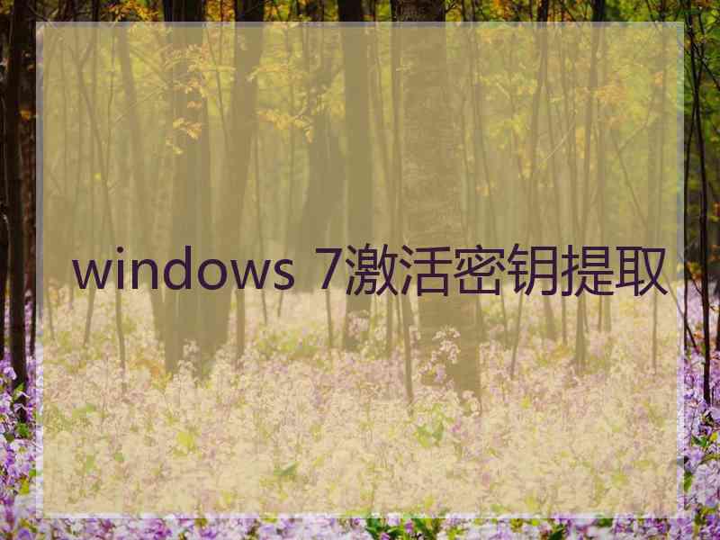 windows 7激活密钥提取