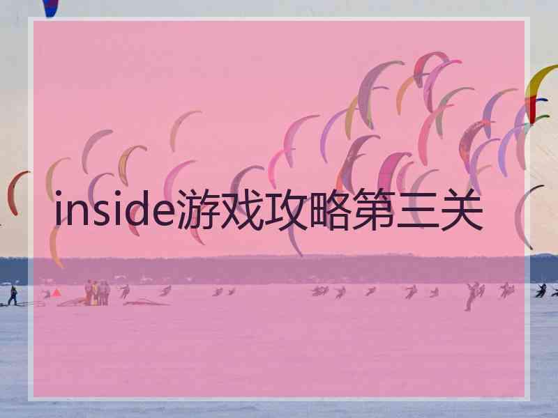 inside游戏攻略第三关