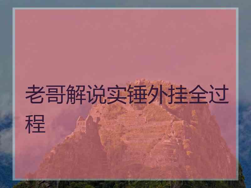 老哥解说实锤外挂全过程