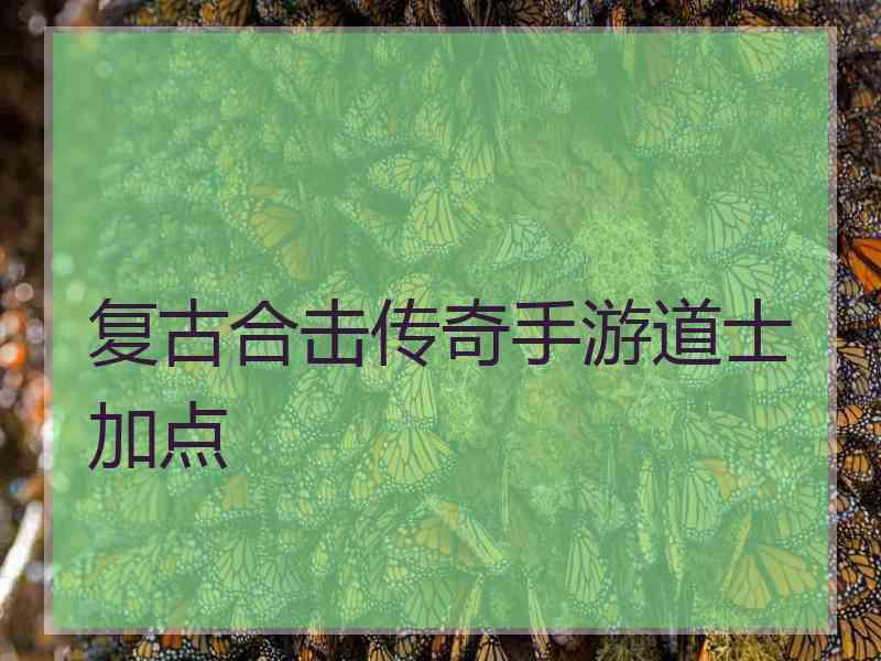 复古合击传奇手游道士加点