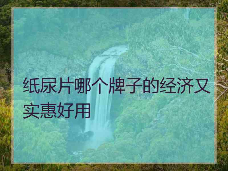 纸尿片哪个牌子的经济又实惠好用