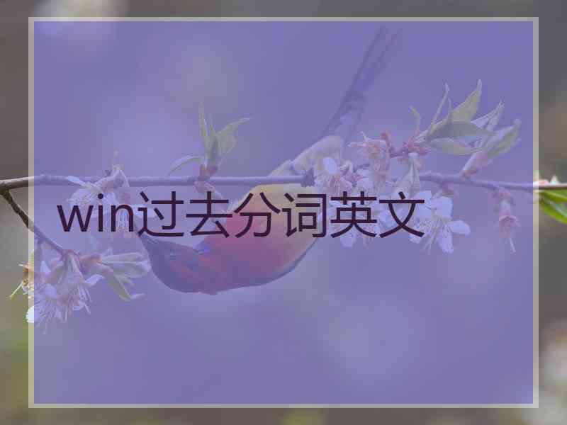 win过去分词英文