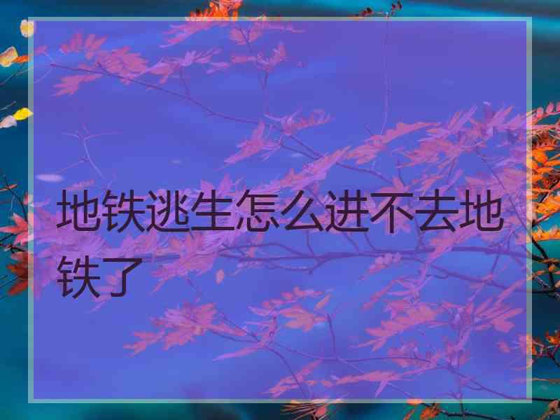 地铁逃生怎么进不去地铁了