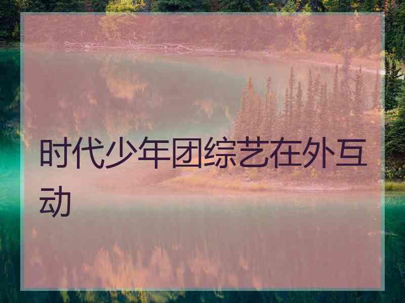 时代少年团综艺在外互动