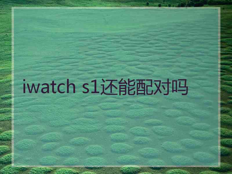 iwatch s1还能配对吗