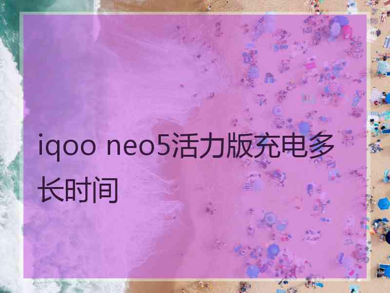 iqoo neo5活力版充电多长时间