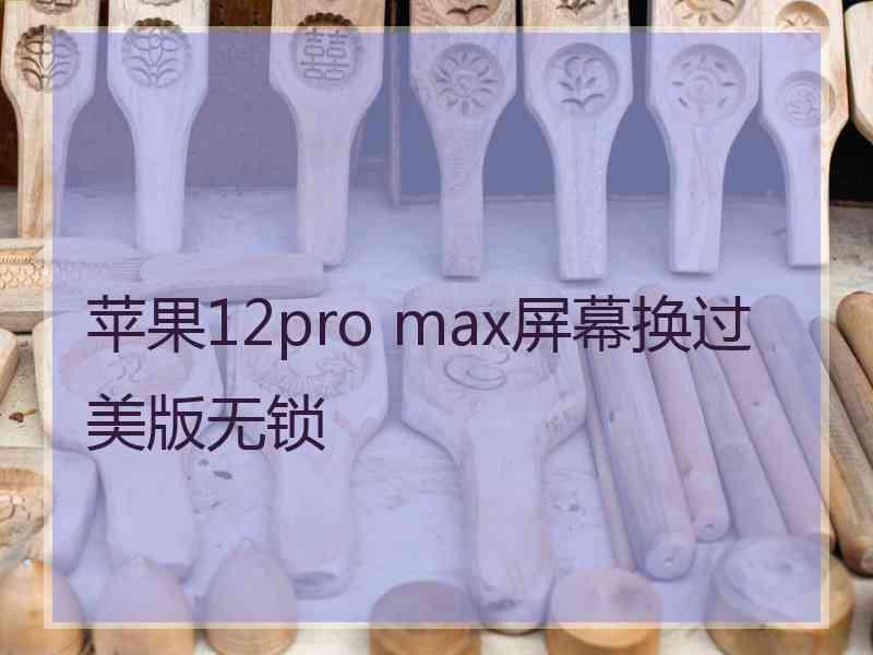 苹果12pro max屏幕换过美版无锁