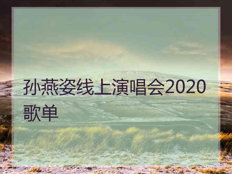 孙燕姿线上演唱会2020歌单