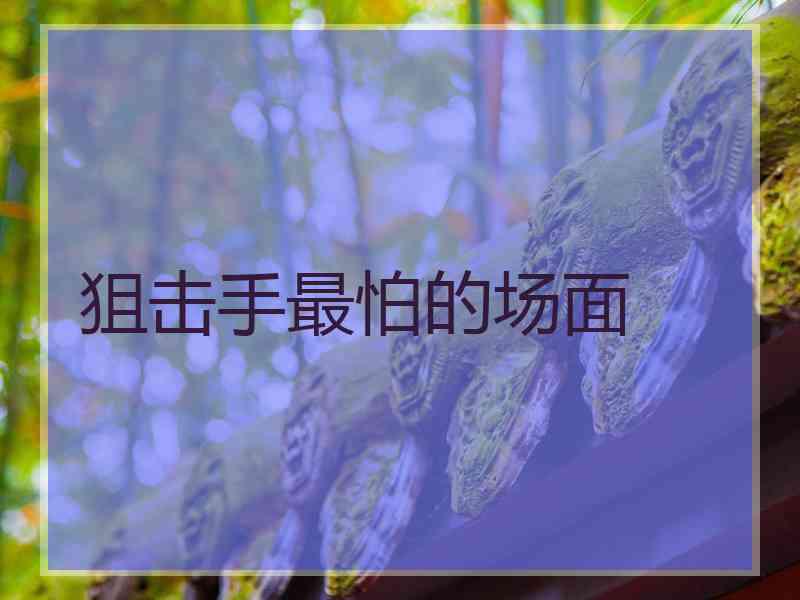 狙击手最怕的场面