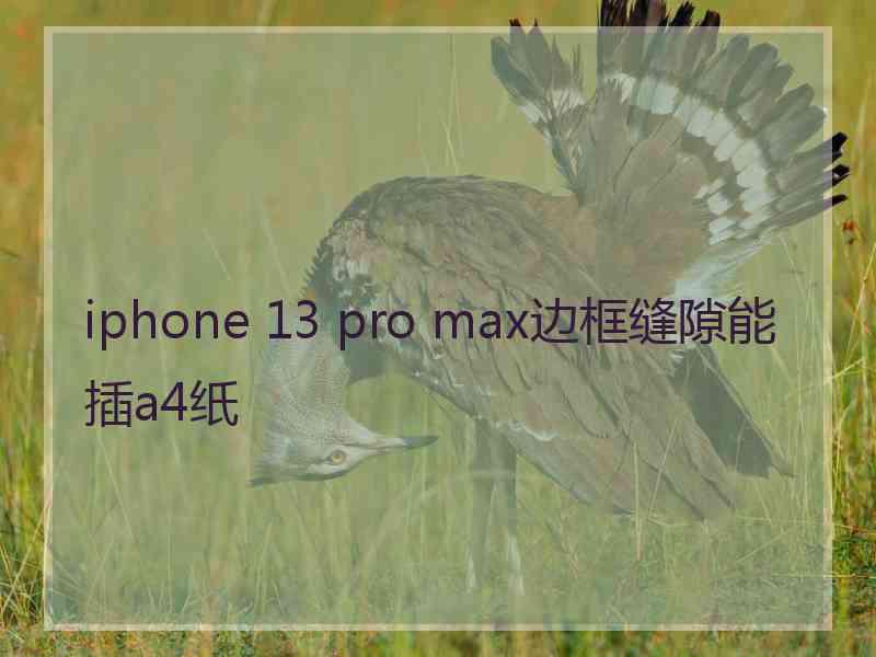 iphone 13 pro max边框缝隙能插a4纸