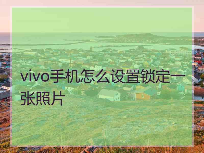 vivo手机怎么设置锁定一张照片