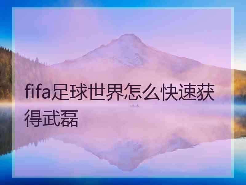 fifa足球世界怎么快速获得武磊