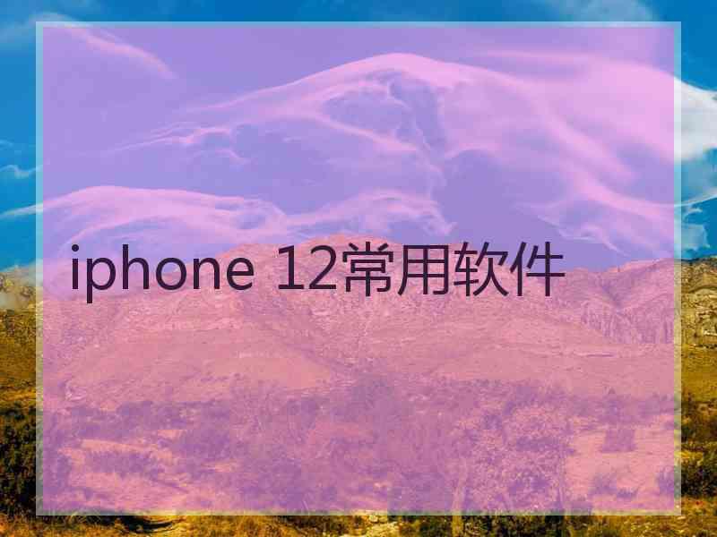 iphone 12常用软件