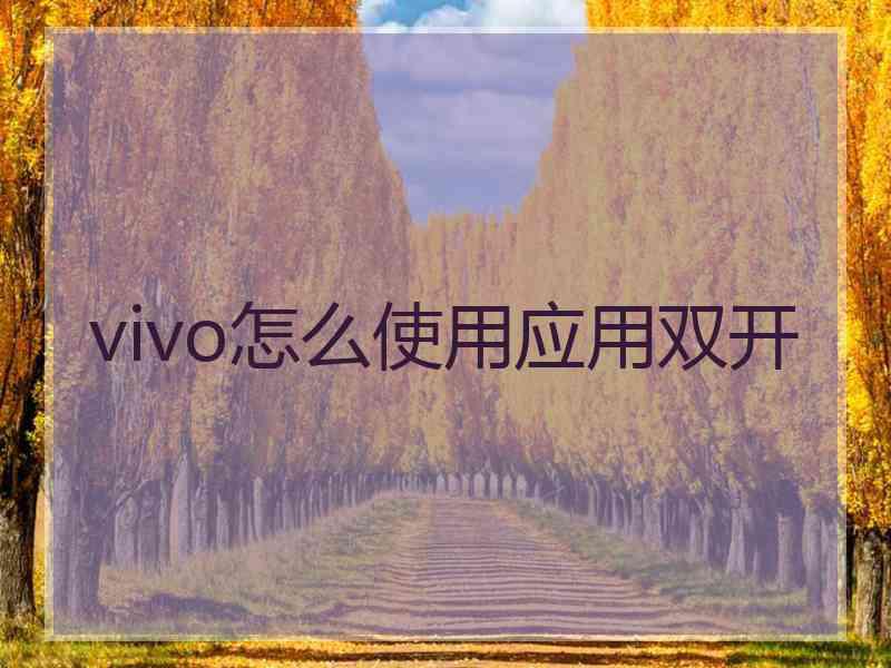 vivo怎么使用应用双开