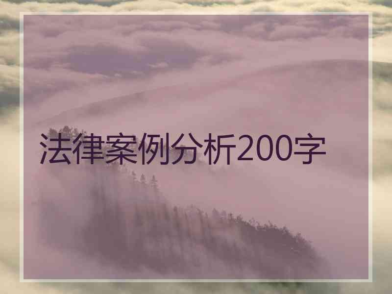 法律案例分析200字