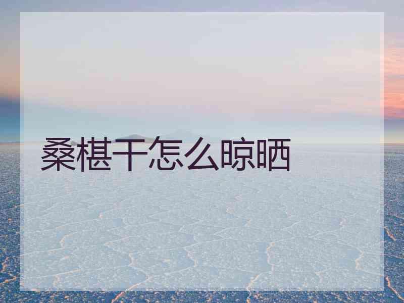 桑椹干怎么晾晒