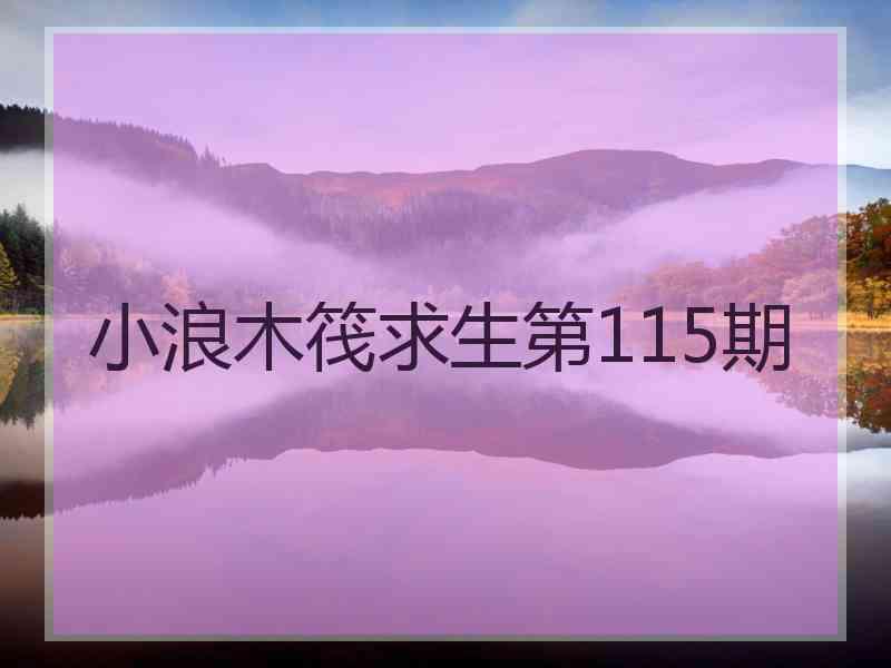 小浪木筏求生第115期