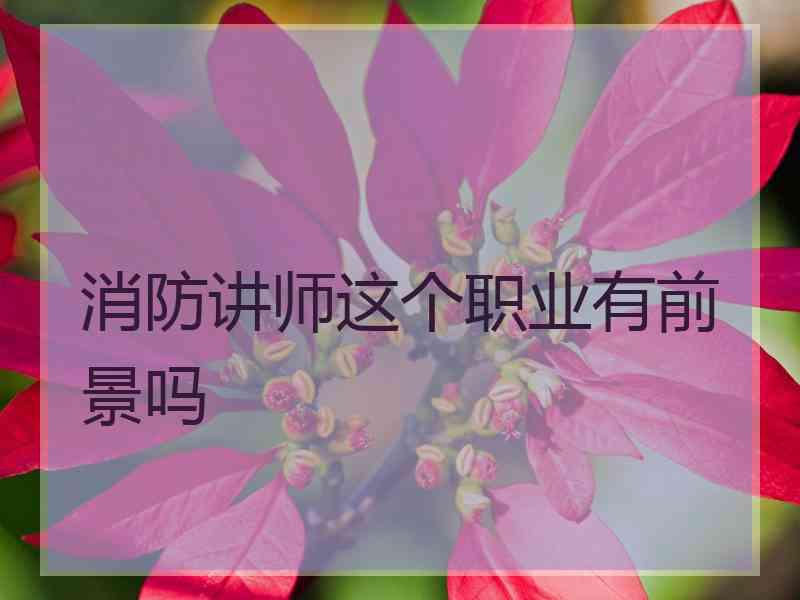 消防讲师这个职业有前景吗