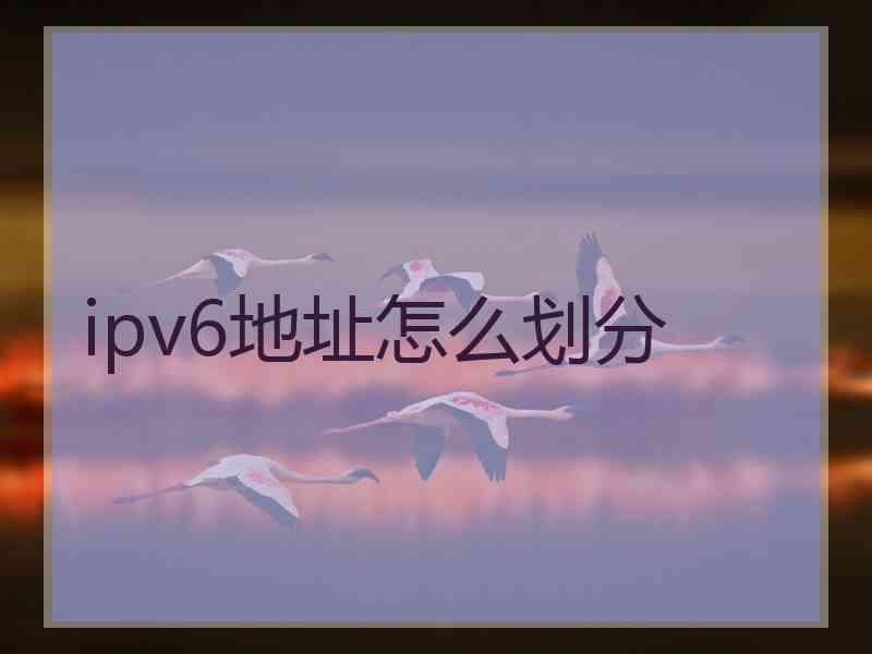 ipv6地址怎么划分