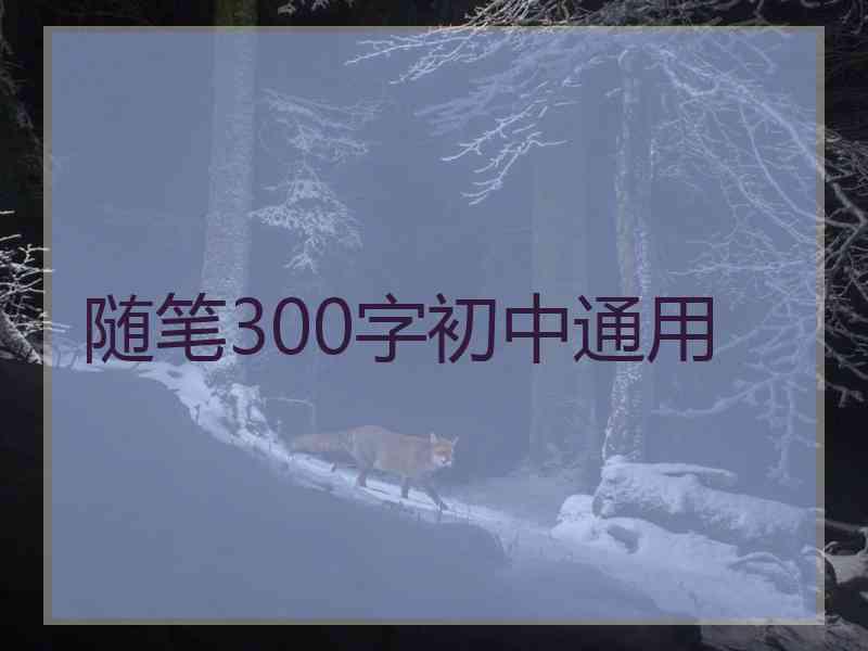 随笔300字初中通用