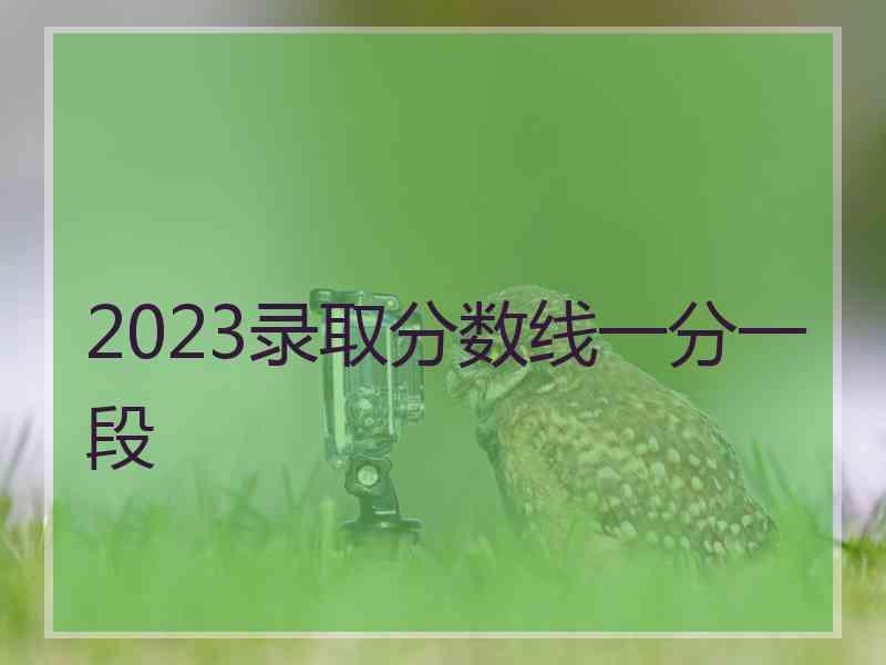 2023录取分数线一分一段