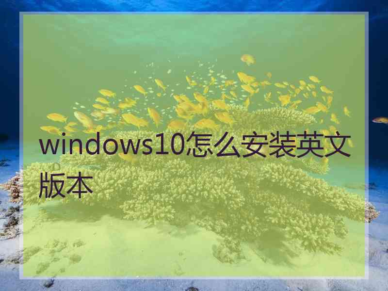 windows10怎么安装英文版本