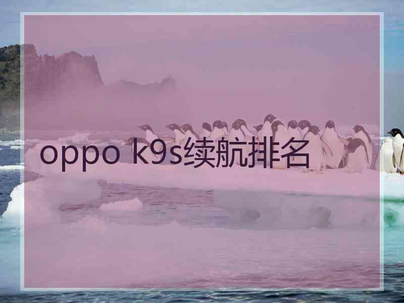 oppo k9s续航排名