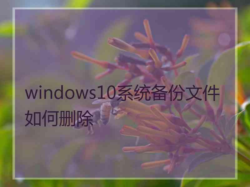 windows10系统备份文件如何删除