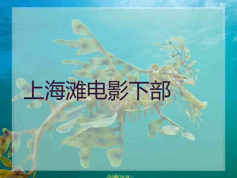 上海滩电影下部