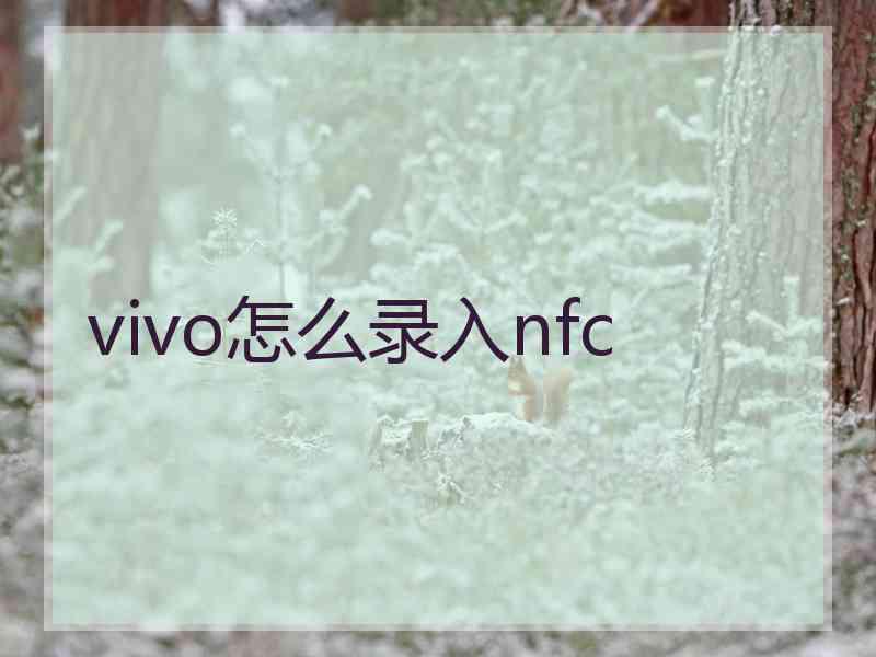 vivo怎么录入nfc