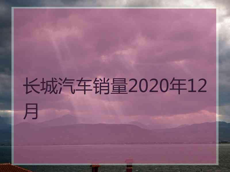 长城汽车销量2020年12月