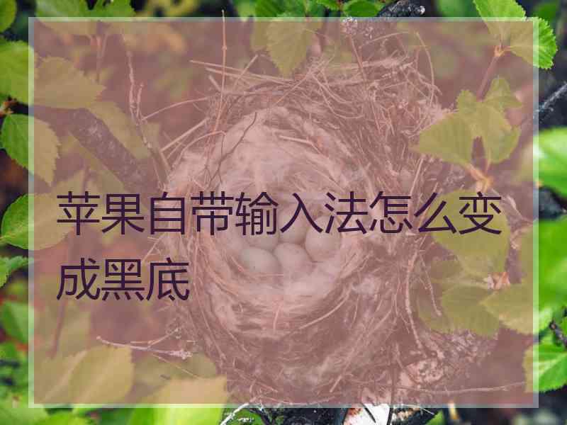 苹果自带输入法怎么变成黑底