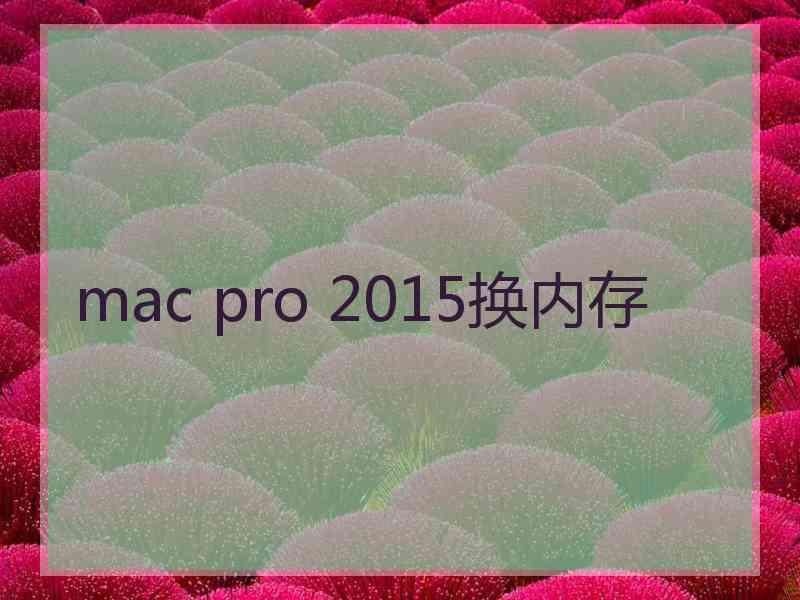 mac pro 2015换内存