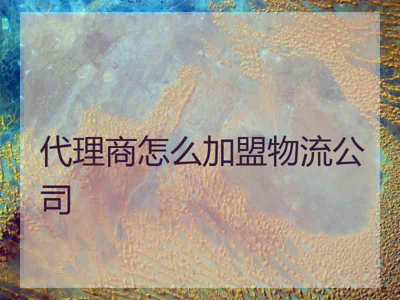 代理商怎么加盟物流公司