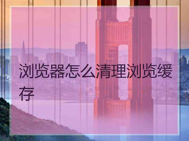 浏览器怎么清理浏览缓存