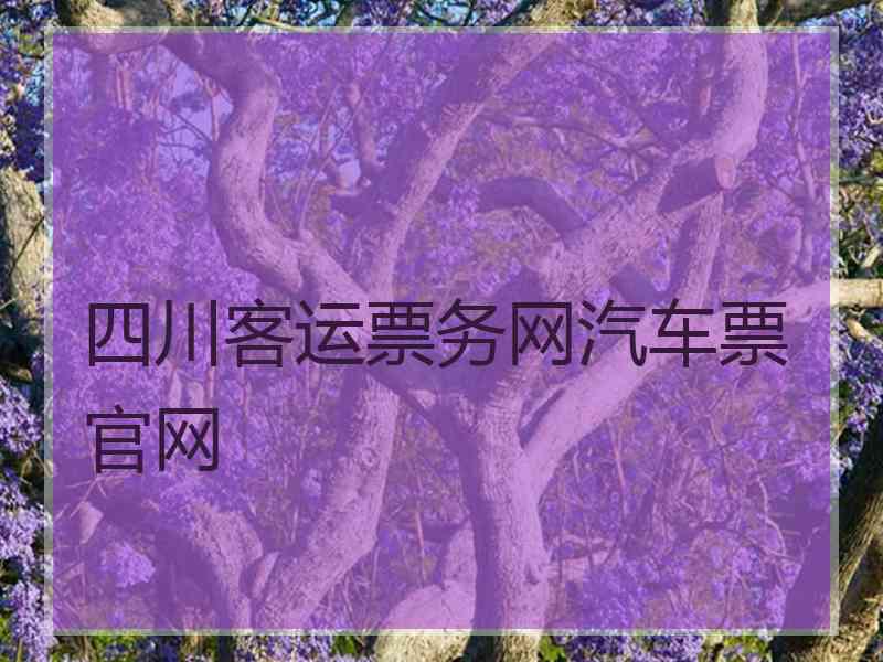 四川客运票务网汽车票官网