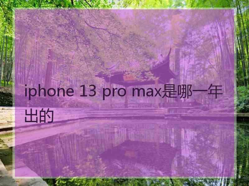 iphone 13 pro max是哪一年出的