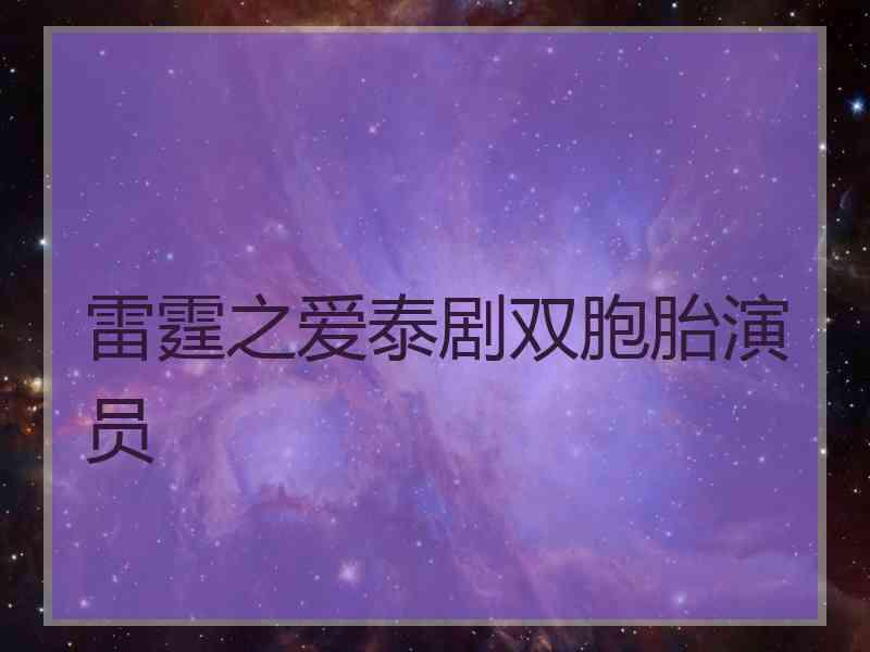 雷霆之爱泰剧双胞胎演员