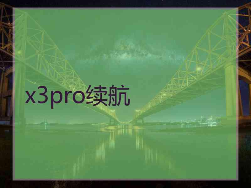 x3pro续航