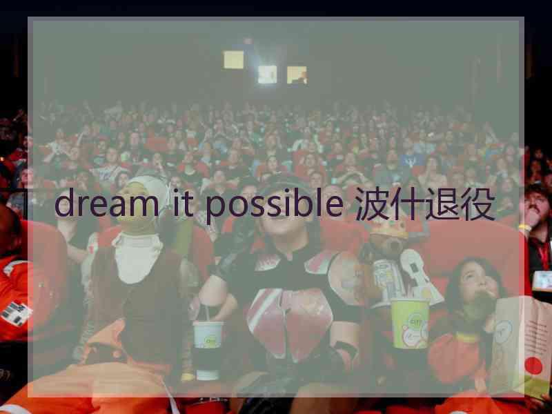 dream it possible 波什退役