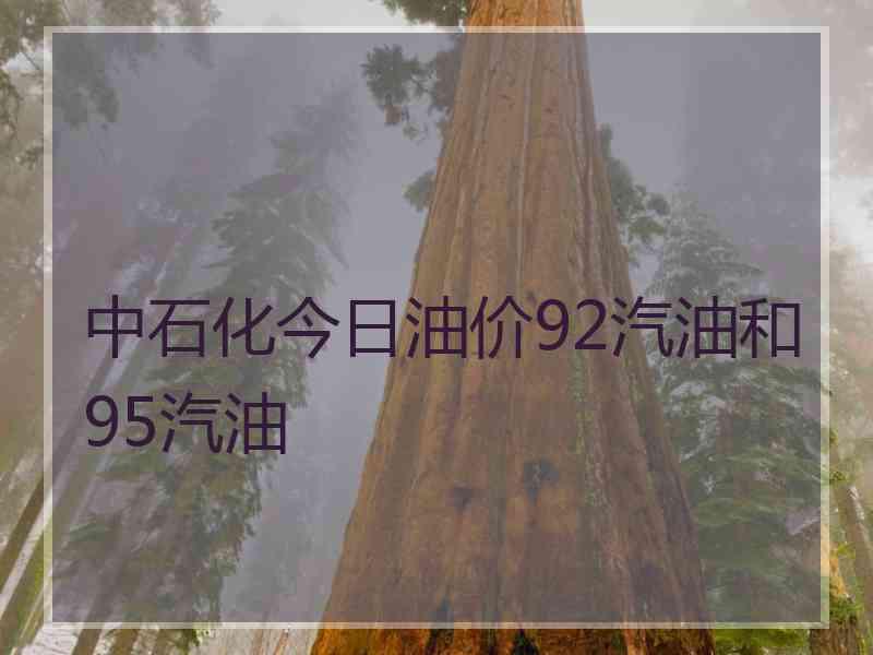 中石化今日油价92汽油和95汽油