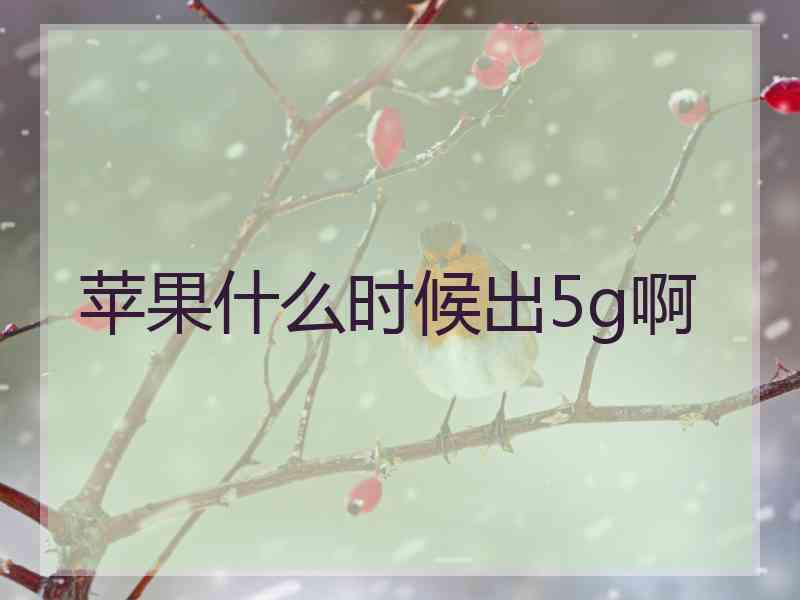 苹果什么时候出5g啊