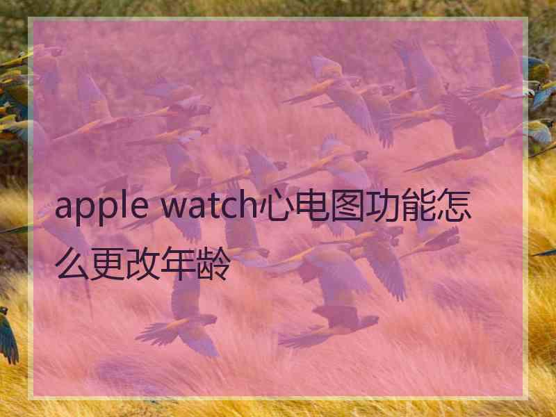 apple watch心电图功能怎么更改年龄